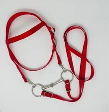 MINIATURE HORSE / SM PONY NYLON  BRIDLE - RED