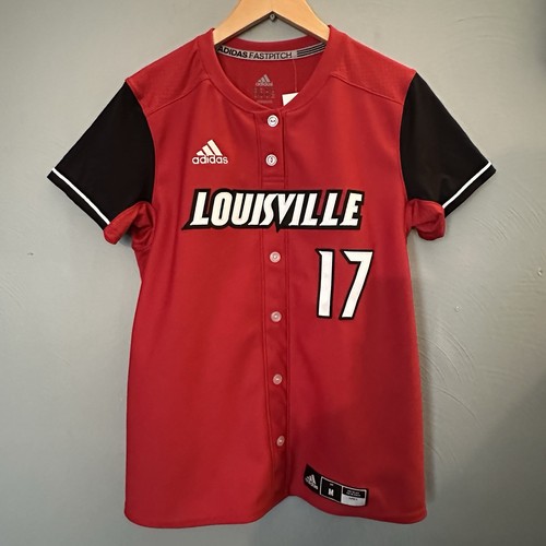Adidas Louisville Cardinals Softball Baseball Jersey Red #17 Women's MEDIUM NWTs