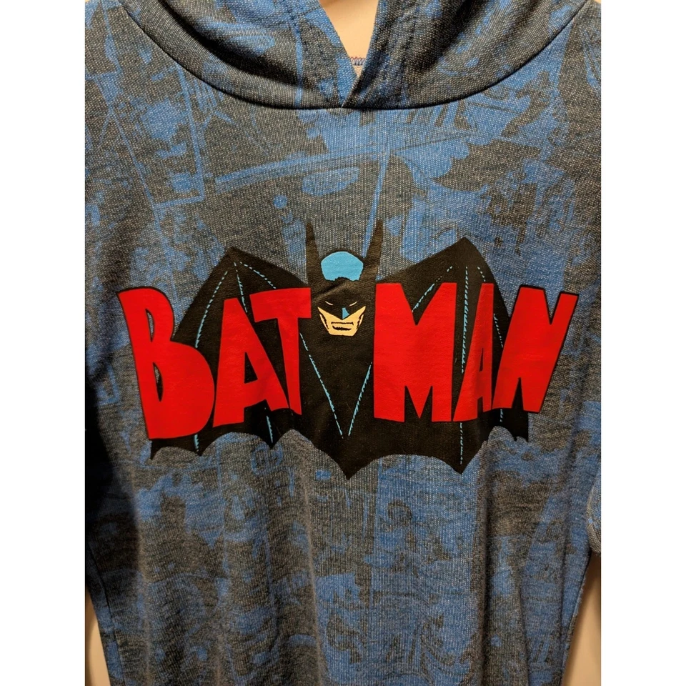 Batman Pullover Sudadera con Capucha Niños Talla 10/12 DC Comics Azul Rojo Foto 4 de 4