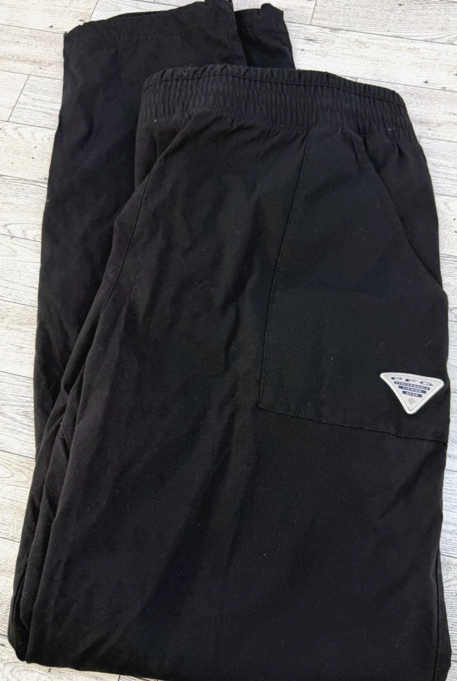 Columbia PFG Men's Performance Straight Leg Drawstring Stretch Pants Black LARGE
