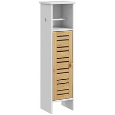 HOMCOM Mobile da Bagno con Porta Rotolo di Carta Igienica, 78 cm, Bianco