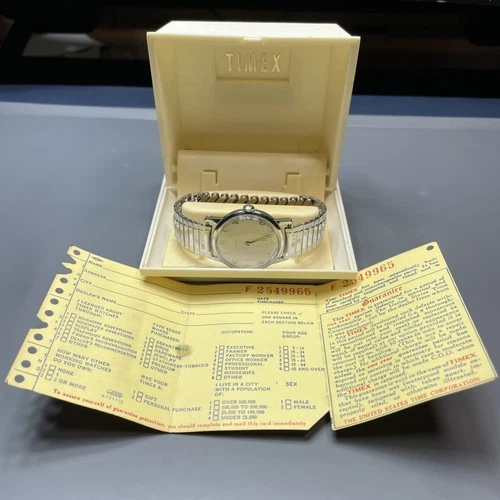 1965 Timex Mercury Vintage Watch - M24 Movement - Original Box & Warranty Card