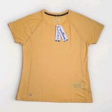 Smartwool Active Ultralite Yellow T-Shirt Women's Size Medium Merino Wool Blend