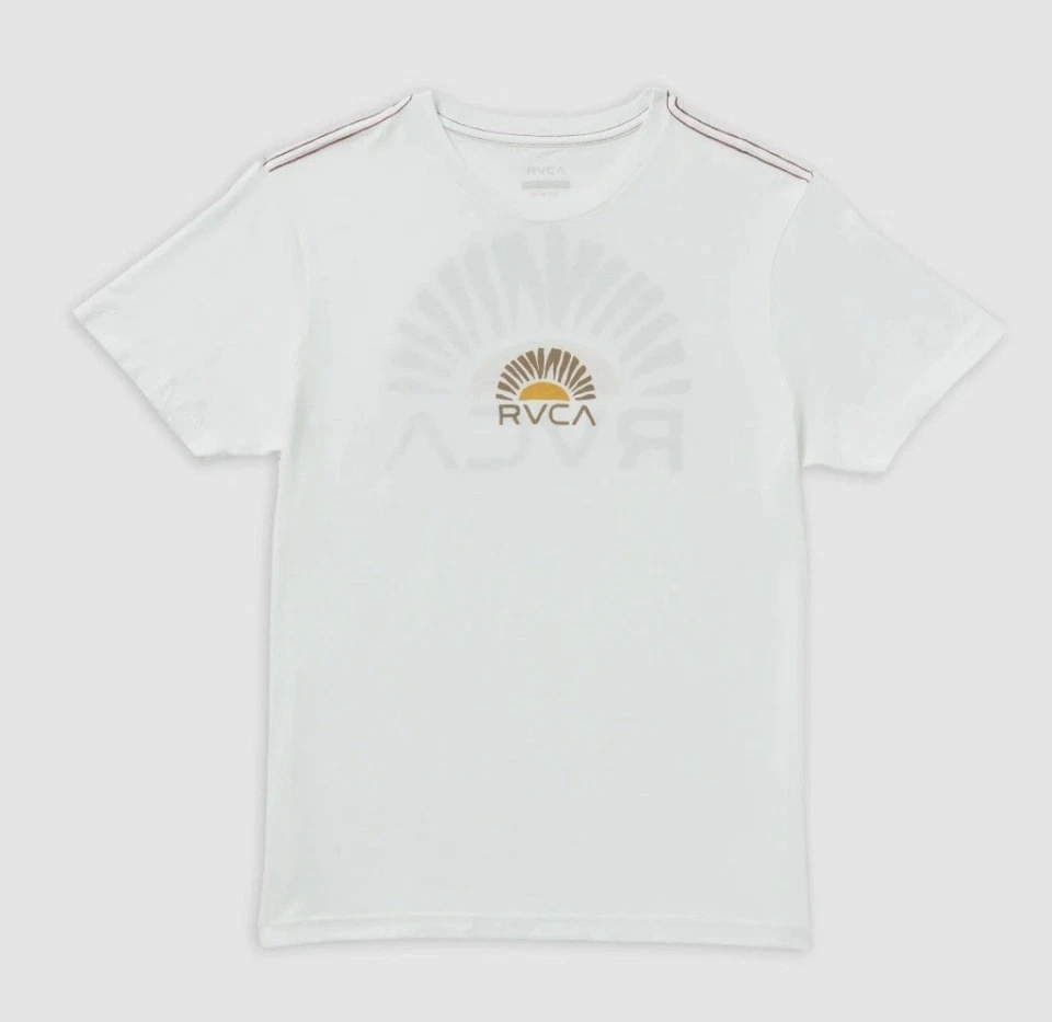 RVCA Shirt Men's Rise Sun Cut Short Sleeve Graphic Tee Antique White Large - Image 3 of 3