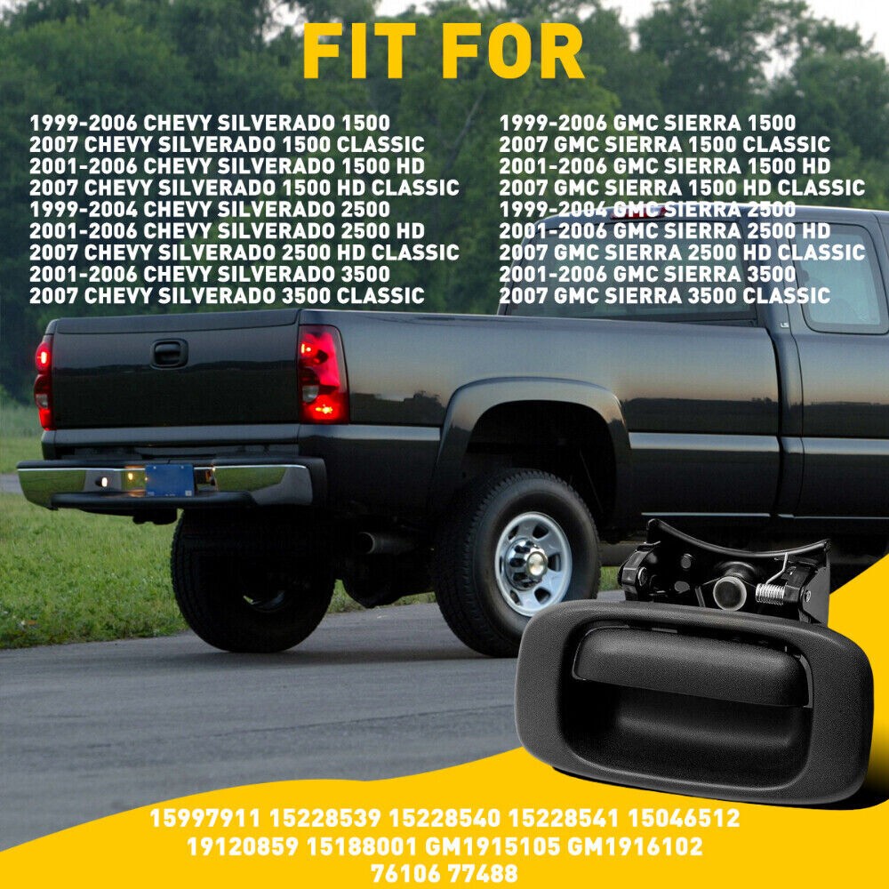 Tailgate Handle Assembly w/ Bezel Fits 1999-2007 Chevrolet Silverado 1500 4.8L