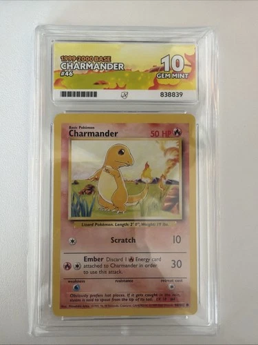ACE 10 [PSA 10] Charmander 46/102 Base Set POKEMON WOTC 1999-2000 4th Print Gem