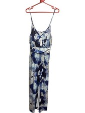 Newshows Maxi Dress Blue Print Sleeveless V-Neck - XL
