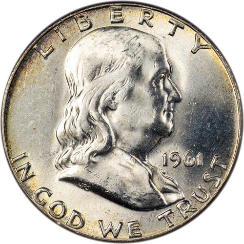 1961 Franklin Half Dollar - Lightly Toned - Choice BU!