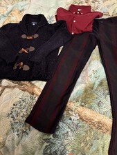 Boys Beautiful Plaid Outfit 10 Yr Sweater Shirt pants Set