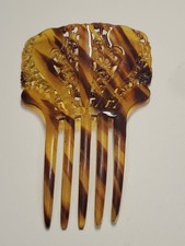 Art Deco 1920s Tortoise Shell Color Hair Comb 3"w X 5"l