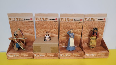 #ad Schleich lot of 4 Native American Wild West Settlers Chief Indian Sioux Figures $59.95