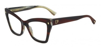 Dsquared2 D2 0152 Burgundy horn 54/19/145 WOMAN Eyewear Frame
