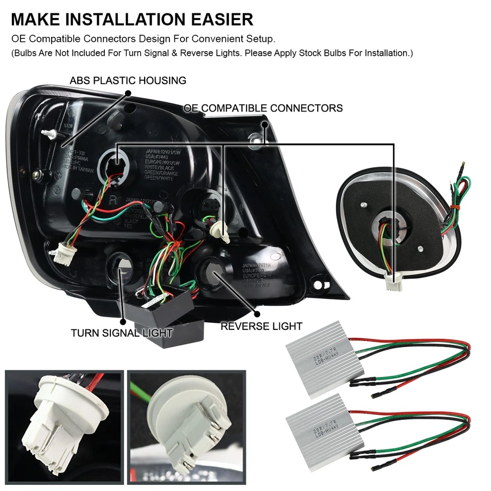 Smoke Fits 1998-2005 Lexus GS300 GS400 GS430 LED Tail Lights+Trunk Lamps Pair Foto 4 de 4