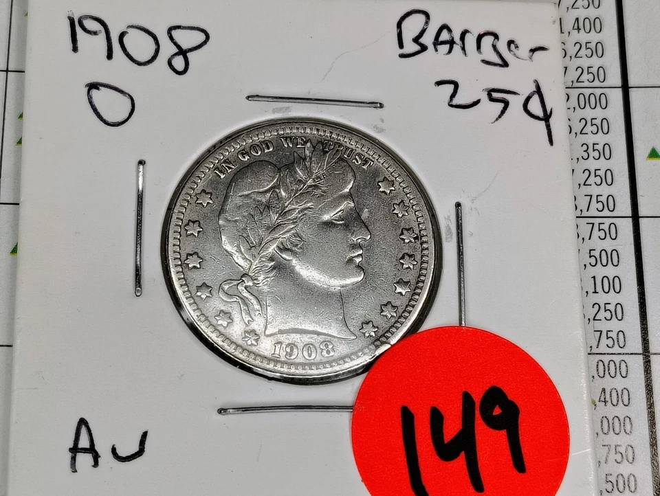 1908 0 Barber 90% Silver Quarter AU Beautiful Coin!!! + 1 Tube of Gold Flake!!! - Image 3 of 4