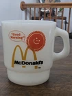 Vintage McDonald’s "Good Morning"  Fire King Milk Glass Cup Mug  NOS