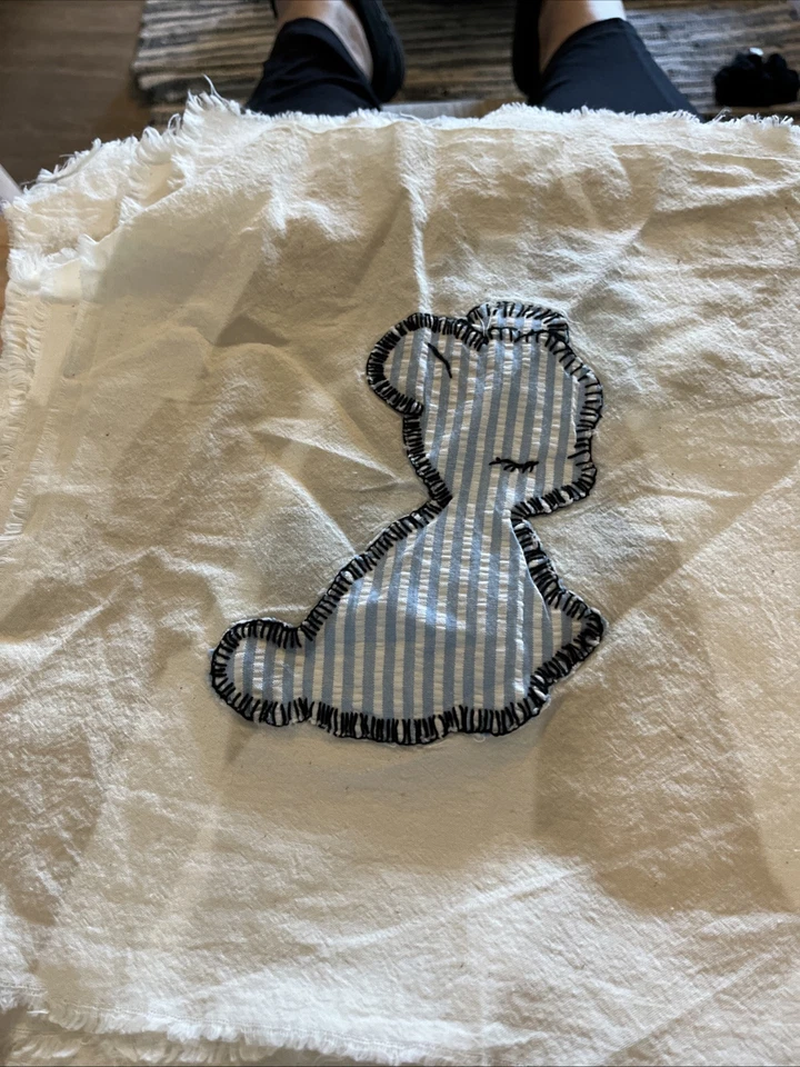 16 Fabric 12” squares Embroidered Bunny - Image 2 of 4