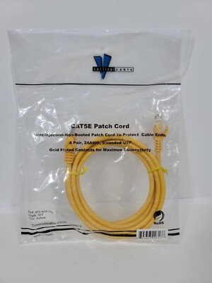 Vertical Cable CAT5E Patch Cord Yellow 5 Feet Part# 072-614/5YL