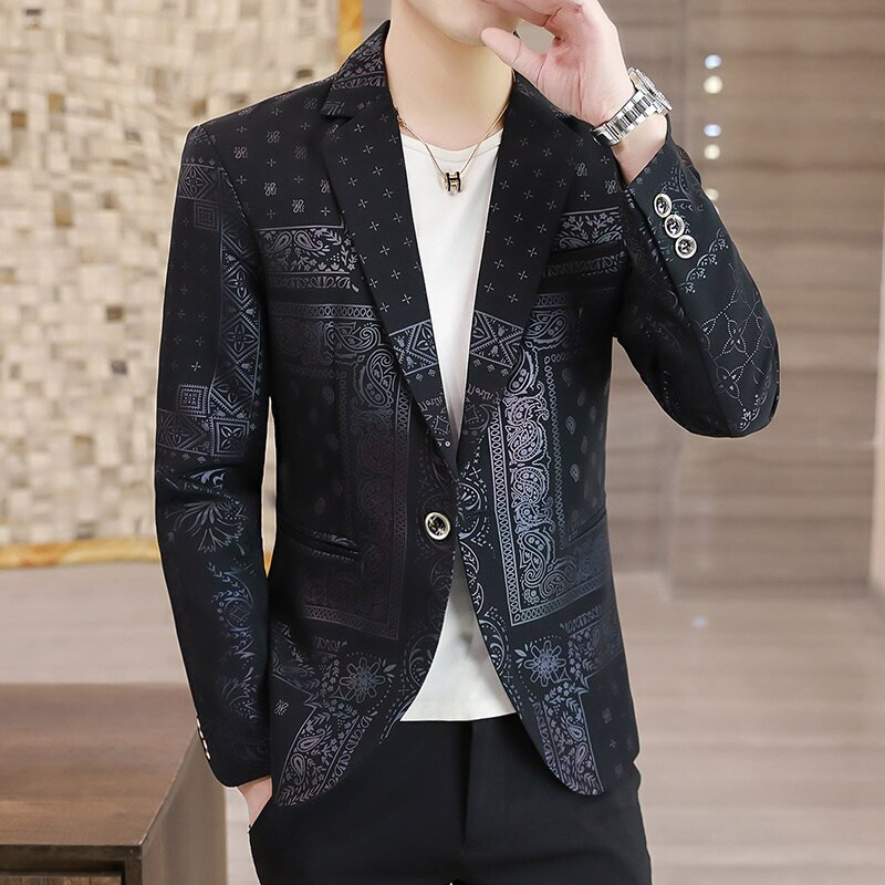 New Fashion Bandana Print Men Slim 