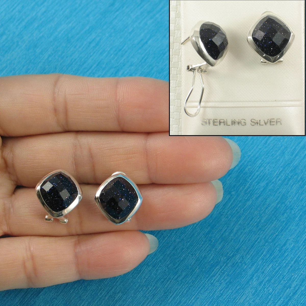 Blue sandstone hotsell earrings