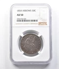 AU50 1854 Seated Liberty Half Dollar Arrows NGC *5667