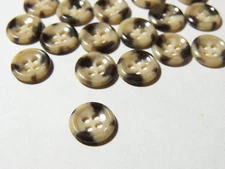 20 - 1/2" Cream-Brown Four Hole Shirt/Blouse-Craft Buttons YCB319