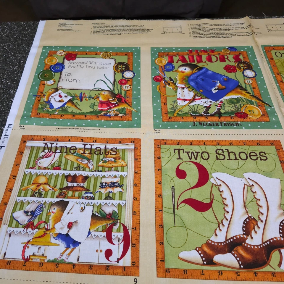 Tiny Tailors Cloth Book Panel 35x42 Quilting Treasures Blocks J Wecker Frisch - Image 2 of 4