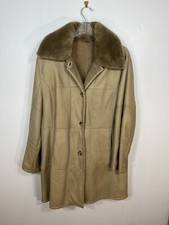Lightweight Shearling Fur Jacket Tan Light Brown Women's Large Christ Coat