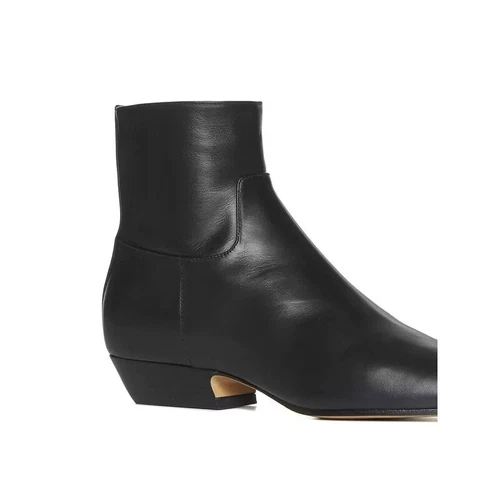 Khaite Kurzstiefel Damen Stiefel mit eckiger Zehenpartie flacher Boden halbhohe Chelsea Boots - Bild 11 von 18