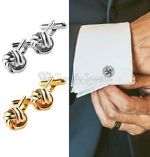Knot Cufflinks 18ct Gold Plated Men's Formal Casual Occasion Cuff Links Jewelry