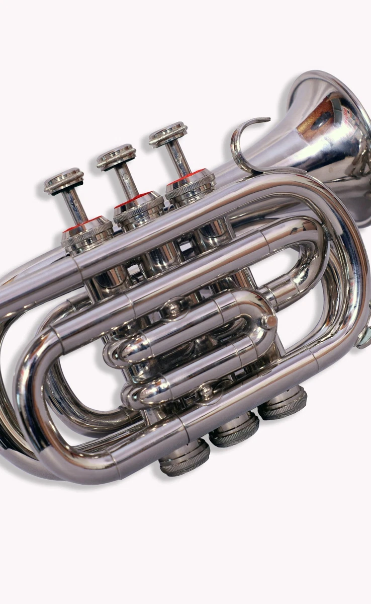Sale Pocket Cornet w Hard case Pocket Trumpet. CHROME BEST QUALITY