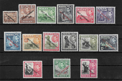 マルタページ Malta Scott # 208-222 set-2 VF-OG LH scv $ 92 ! nice colors