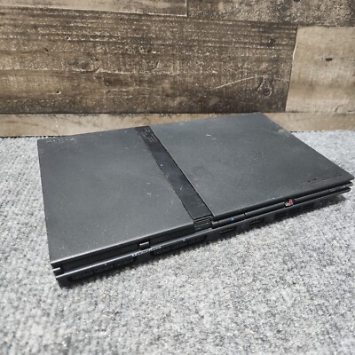 Sony Playstation 2 System Slim Black PS2 Console Needs Repair Game