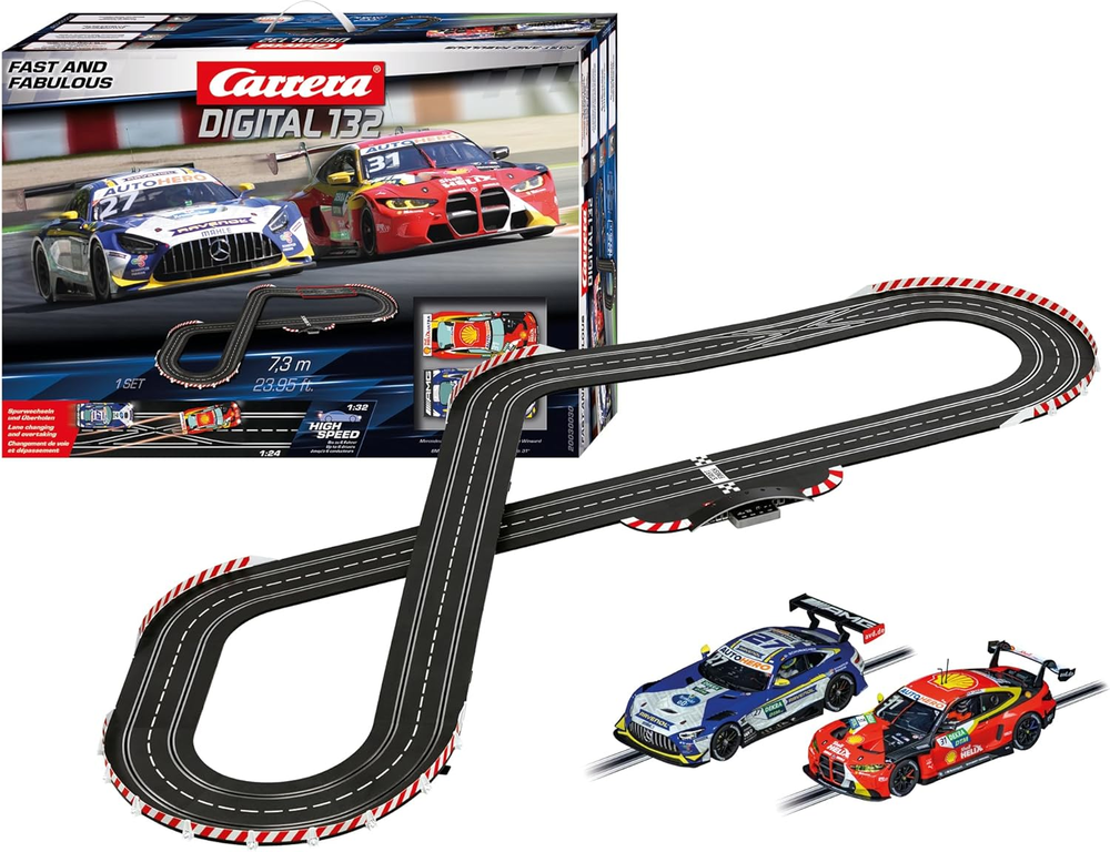 Carrera Digital Electric Slot Car Racing Track Set Includes Two Cars & Two Dual-