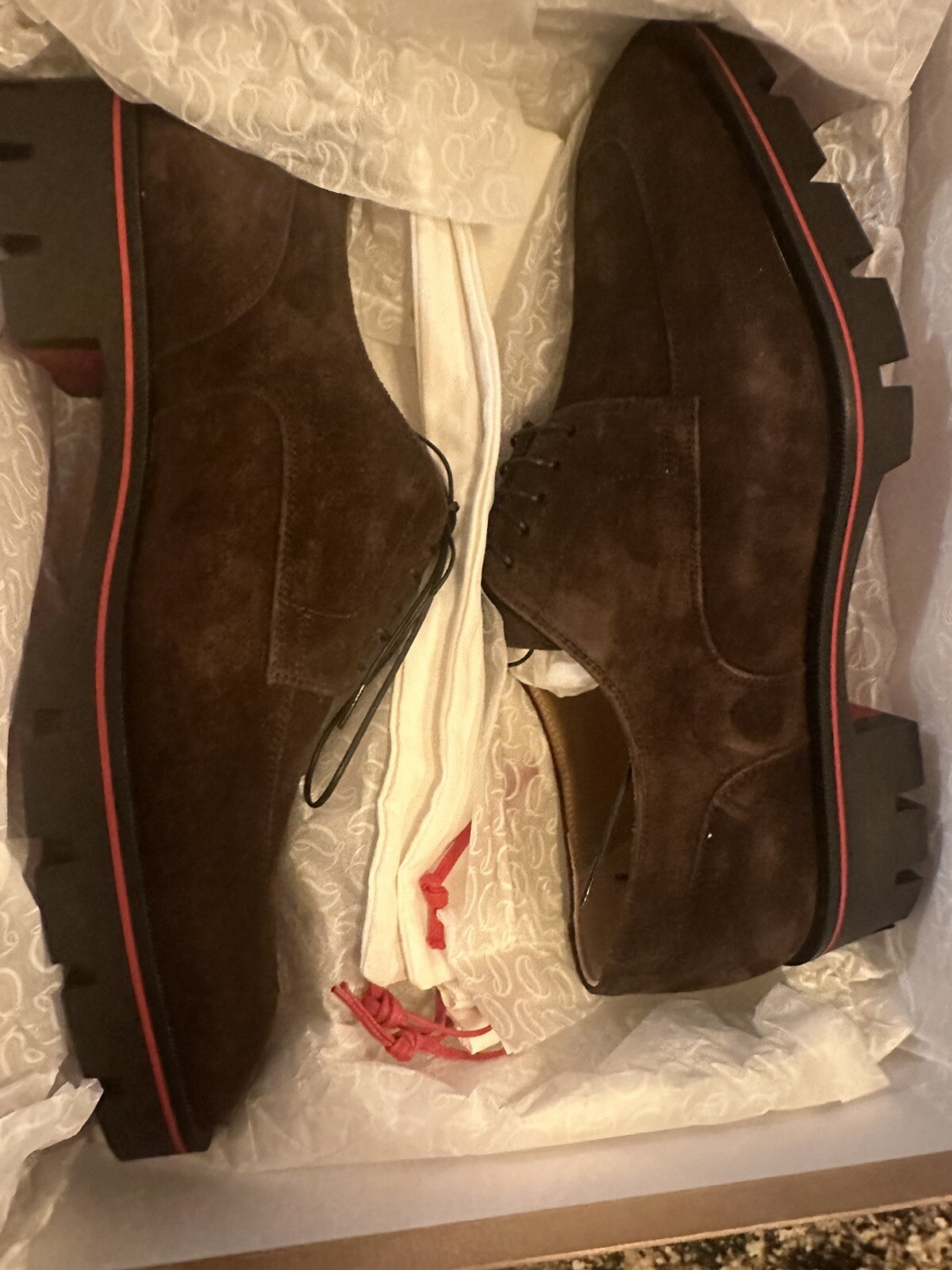 SAOLA Scarpe derby Christian Louboutin uomo Davisol suola a strappo taglia EU 43 US 10