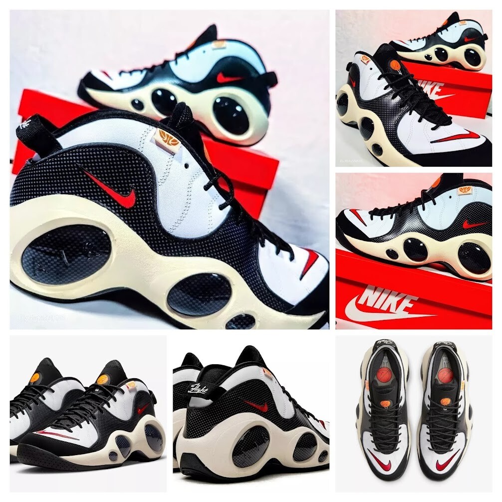 Nike US 13 Men's White/Black/Red Retro Hoops Pack Zoom Flight 95 - DX3955100 NIB