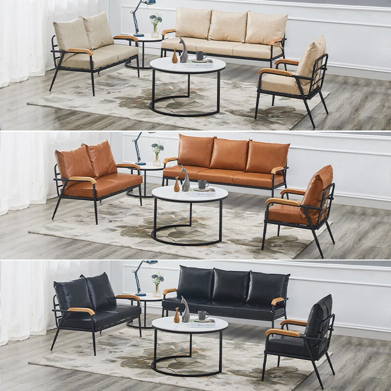 1 2 3 Seater Faux Leather Sofa Armchairs Couches Livingroom Black Brown Modern