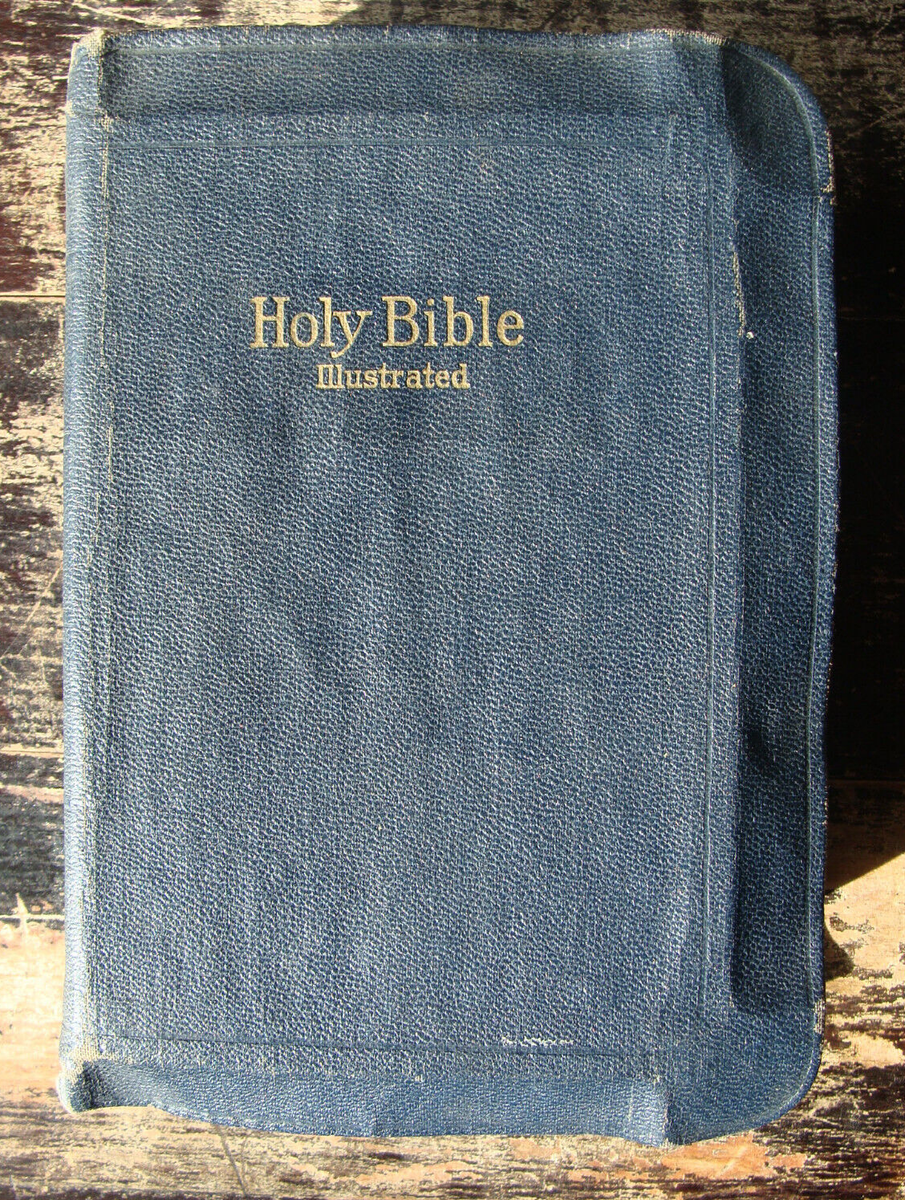 Holy Bible (c1930s Blue Leather) Holman Pronouncing Ed Illustrated
