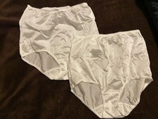  2 JCP Underscore Shiny Smooth 100 Nylon Panty White Sheer Brief 93677 Size 7