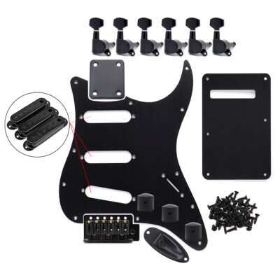 Black Color Electric Guitar Pickguard Kit for Right-Handed SSS FD ST Guitar