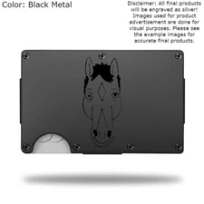 Custom BOJACK HORSEMAN HEAD Laser Engraved Wallet - Pick A Wallet Color