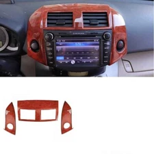 Central Control Navigation Frame For Toyota RAV4 Red Wood Grain 2006-2012 Trim