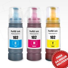 3x Non-OEM Compatible Inks 102 for EPSON EcoTank ET-3850 ET-4750 ET-4850 ET-4856