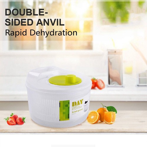 Large Salad Spinner Plastic Leaf Dryer Lettuce Veg Drainer Dressing Herb Water - Picture 2 of 11