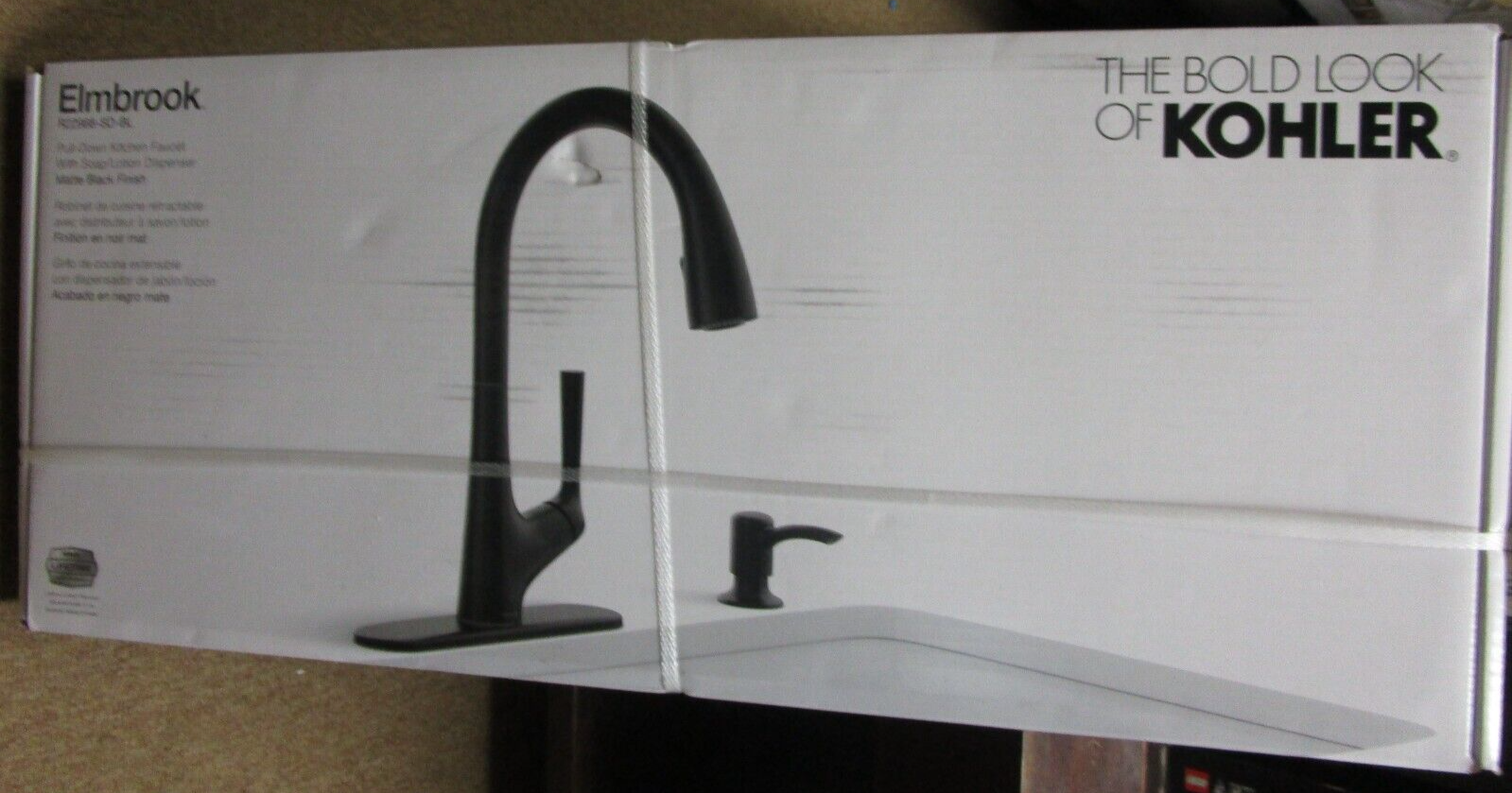 Kohler ELMBROOK PullDown Kitchen Faucet R22968SDBL Matte Black