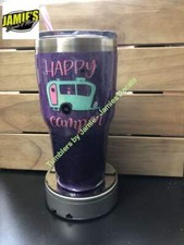 Vaso brillante Happy Camper - Vaso Bling - Hecho a pedido