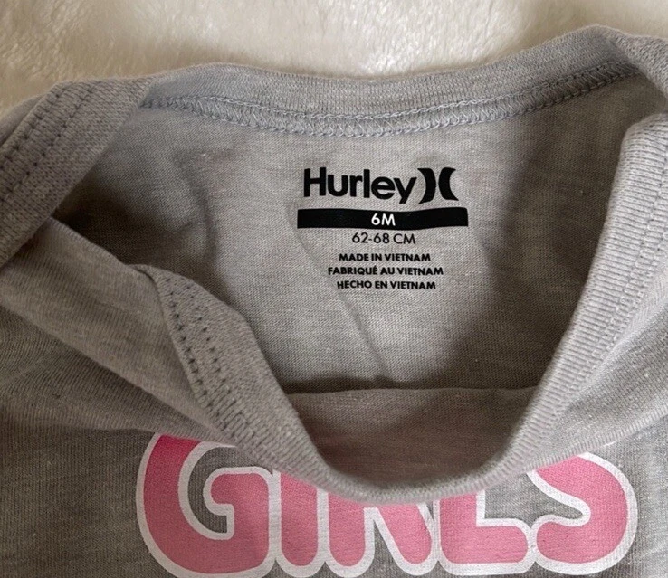 Hurley Bebé Niñas Juego de 2 Piezas 6M Rosa y Gris Foto 2 de 3