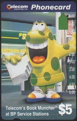  1994 | Australia Telecom Book Muncher A941912 | $5 phonecard |   HOLE 