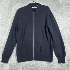 Ben Sherman Original Zip Up Sweater Jumper Cardigan Large Navy Blue