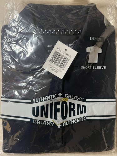 Authentic Galaxy School Uniform Boys Blue Shirt Short Sleeves Size:20 - Picture 2 of 3