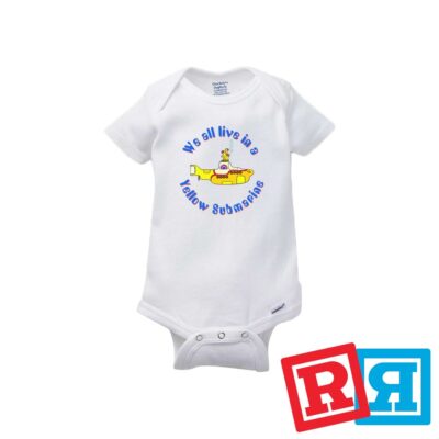 The Beatles Yellow Submarine Gerber Baby Onesie  Cotton White Short Sleeve